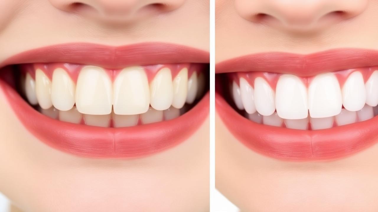 Before and after teeth whitening